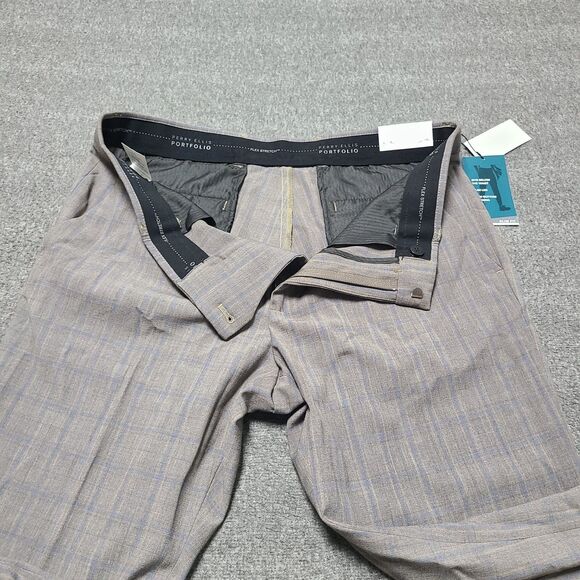 Perry Ellis Portfolio Pants Mens 34x32 Slim‎ Fit Stretch Dress Formal Trousers - Picture 5 of 12